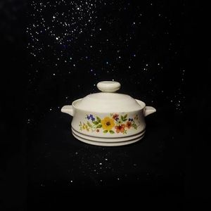 1980s Sweet Flowers Bake, Serve, N Store Stoneware